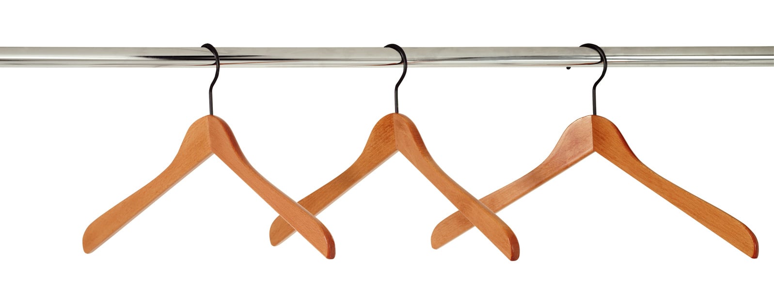 Coat hangers on a closet rod